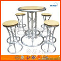 supplier of Round MDF panel customised aluminum Bar Table for bar furniture bar stools